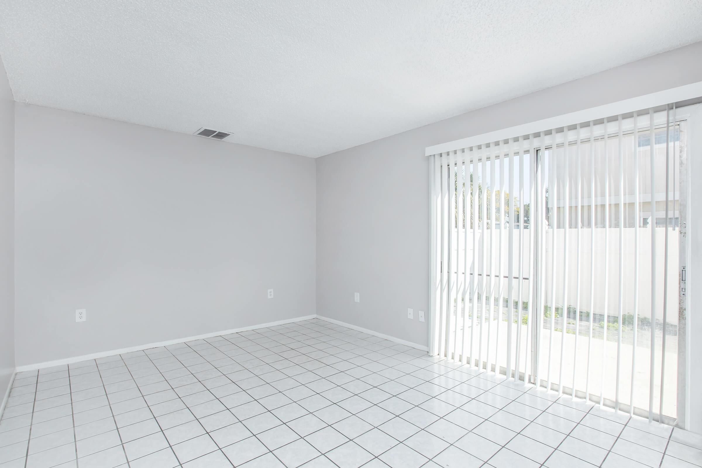 a room with a tile floor