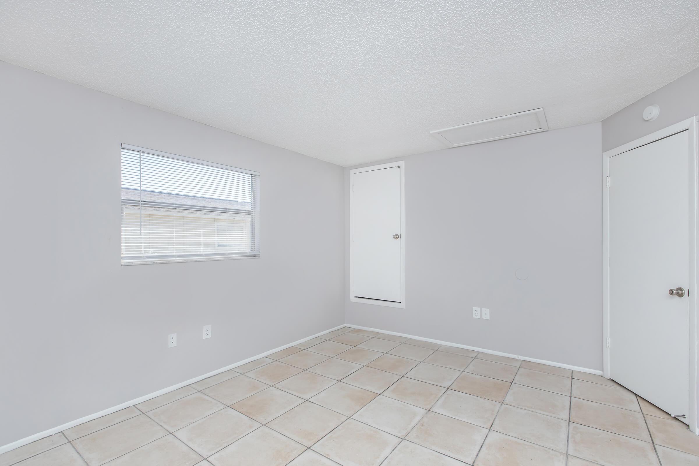 a room with a tiled floor