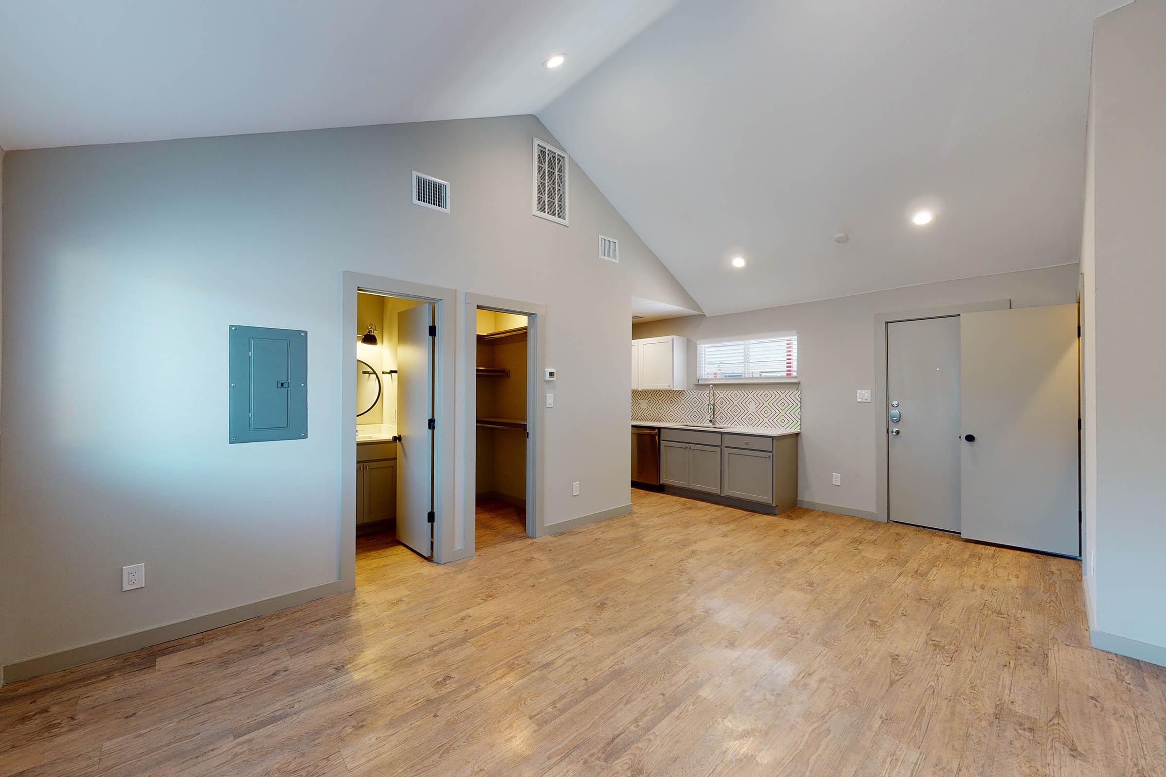 apartment with open doors