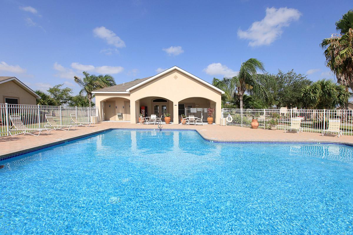 a blue pool of water