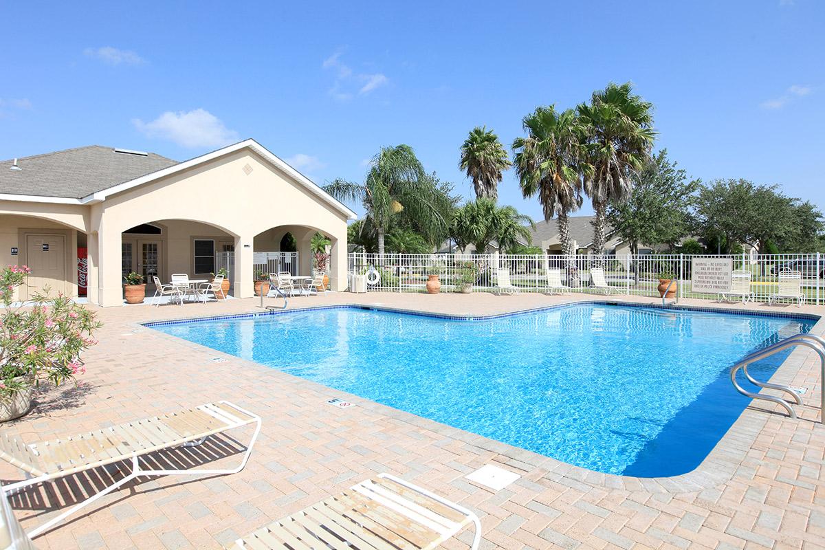 a house with a pool of water