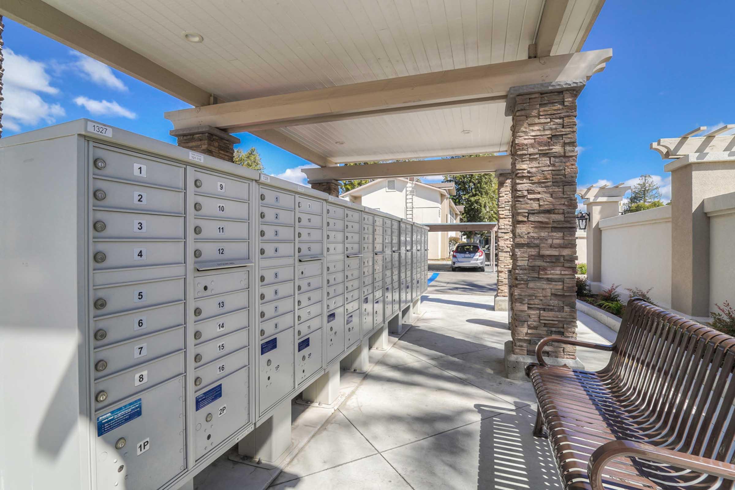 Mailboxes and Bench