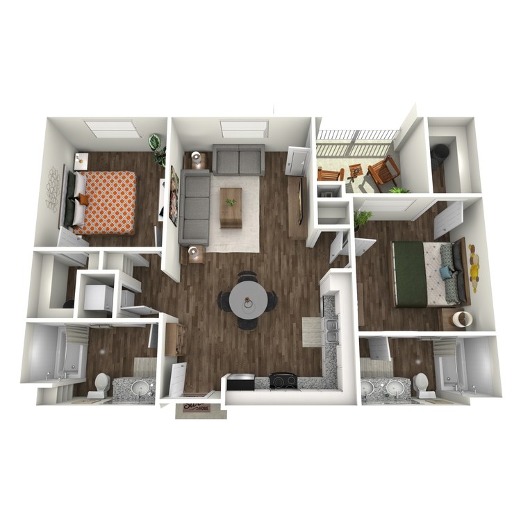 Floor plan image of 2 Bed 2 Bath B