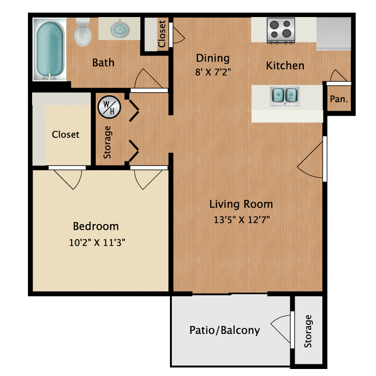 Floor plan image of Small 1 Bedroom