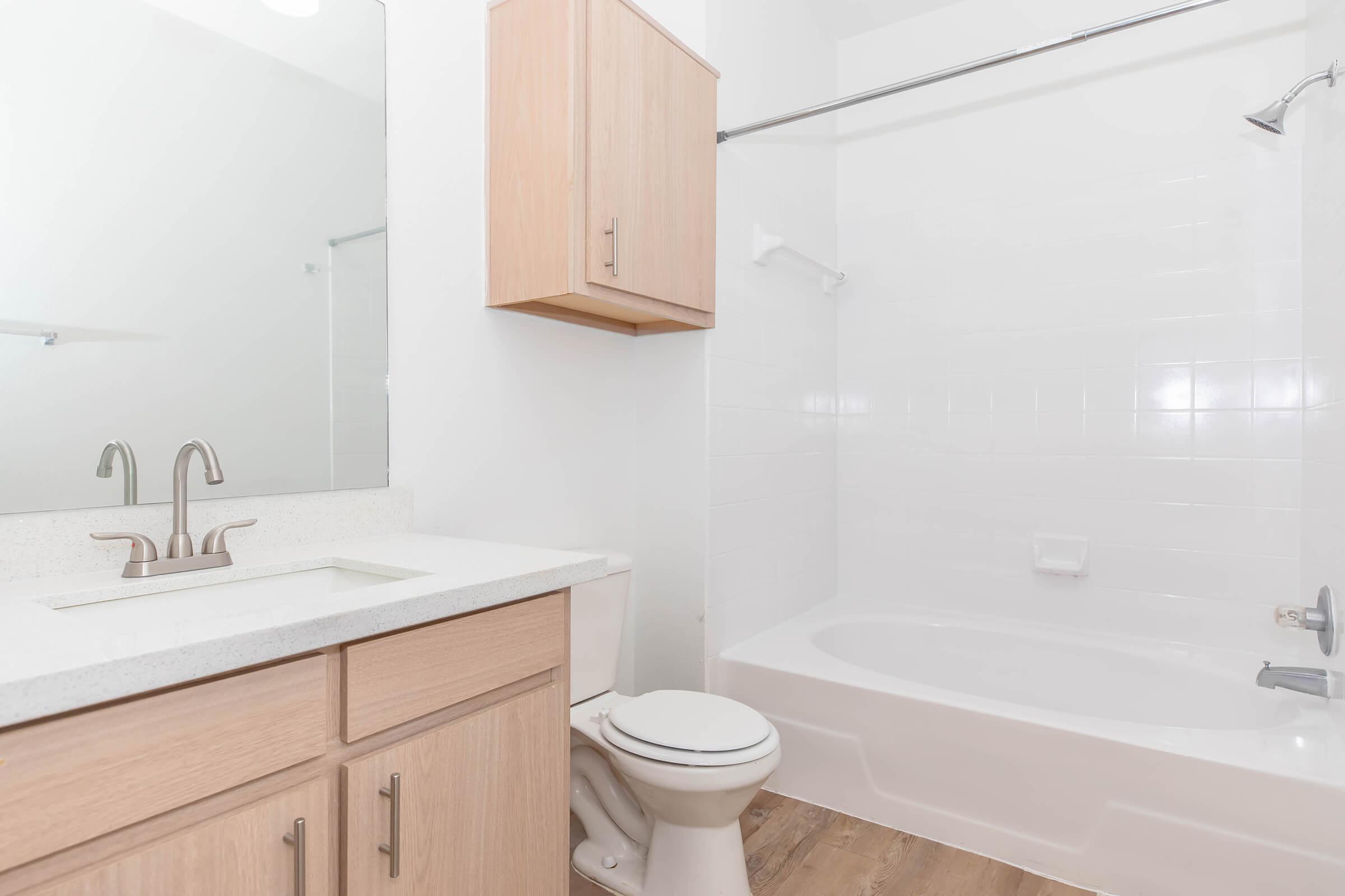 Spacious Bathroom with Tub and Shower