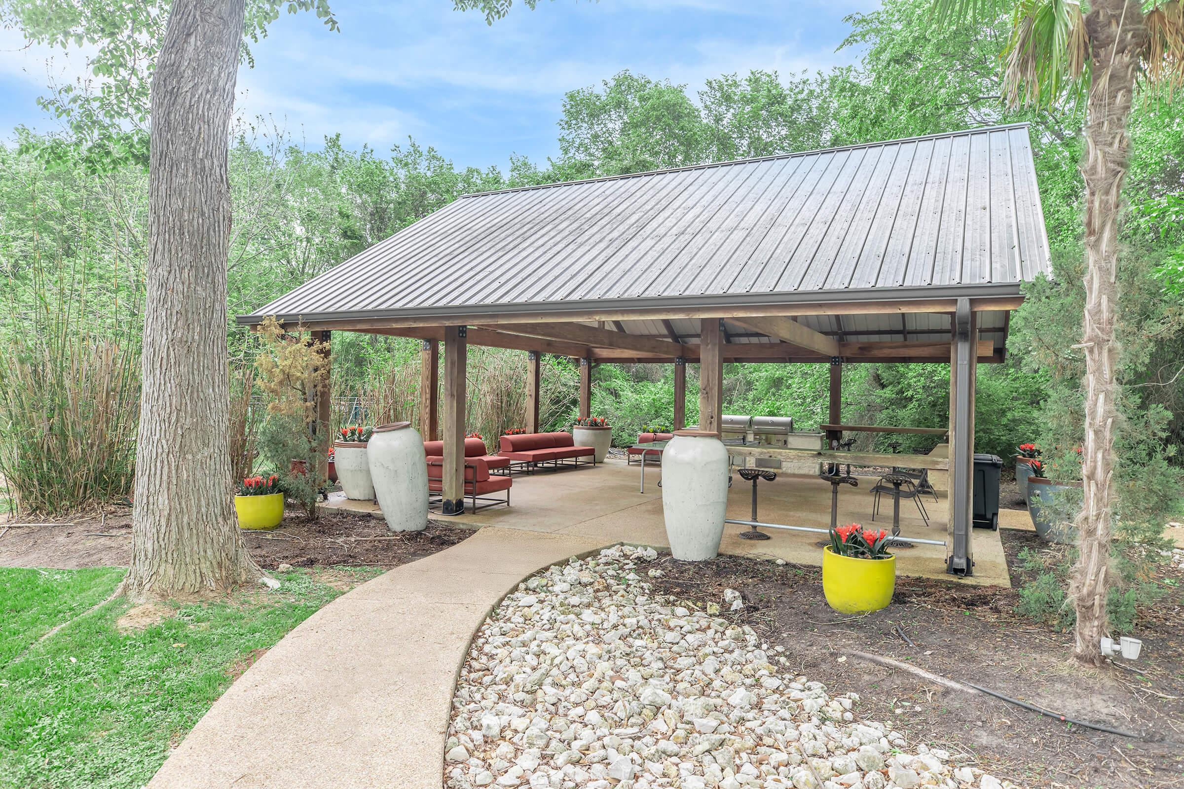 Shaded Lounge area and Grills