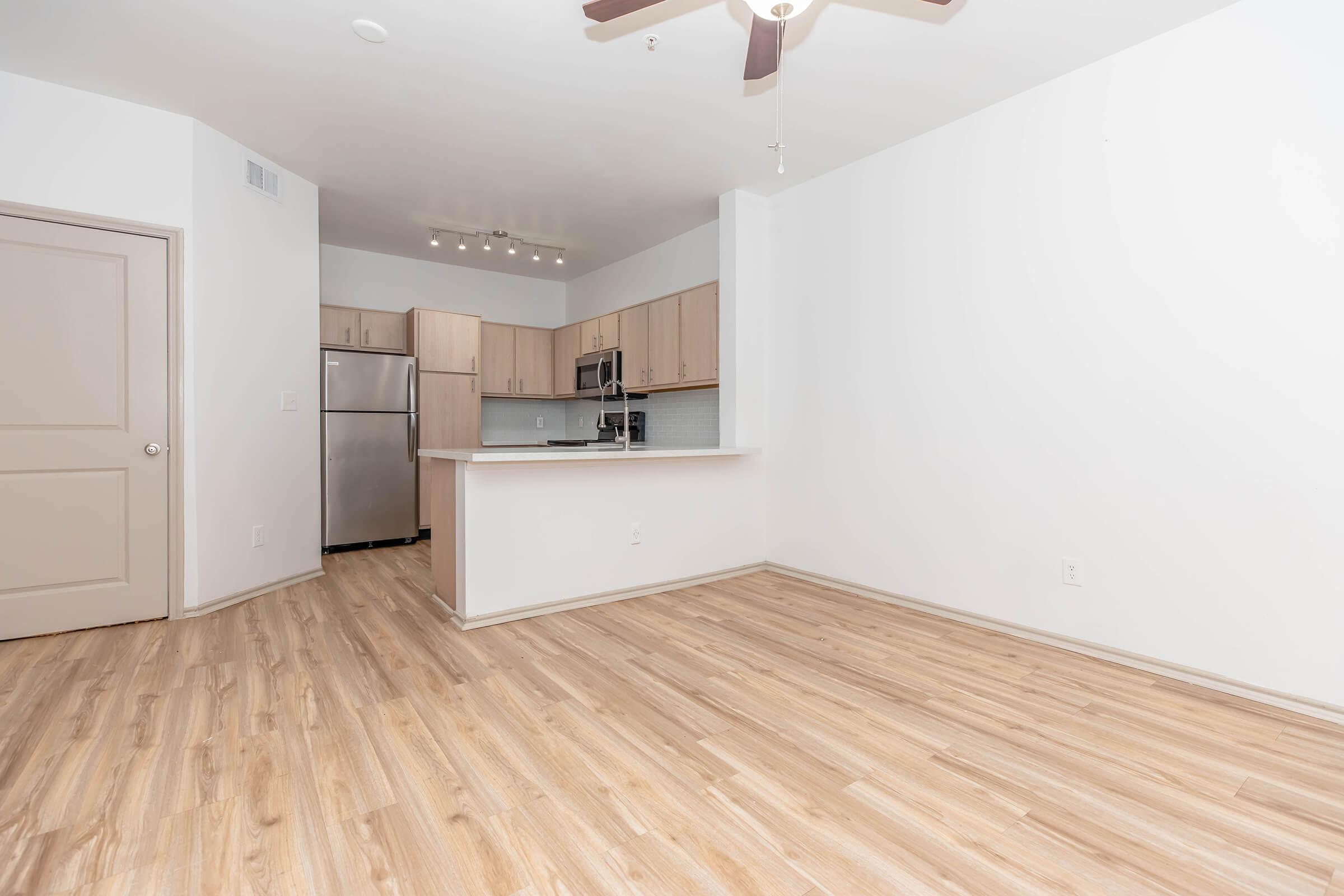 Wood-Style Flooring and Ceiling Fan