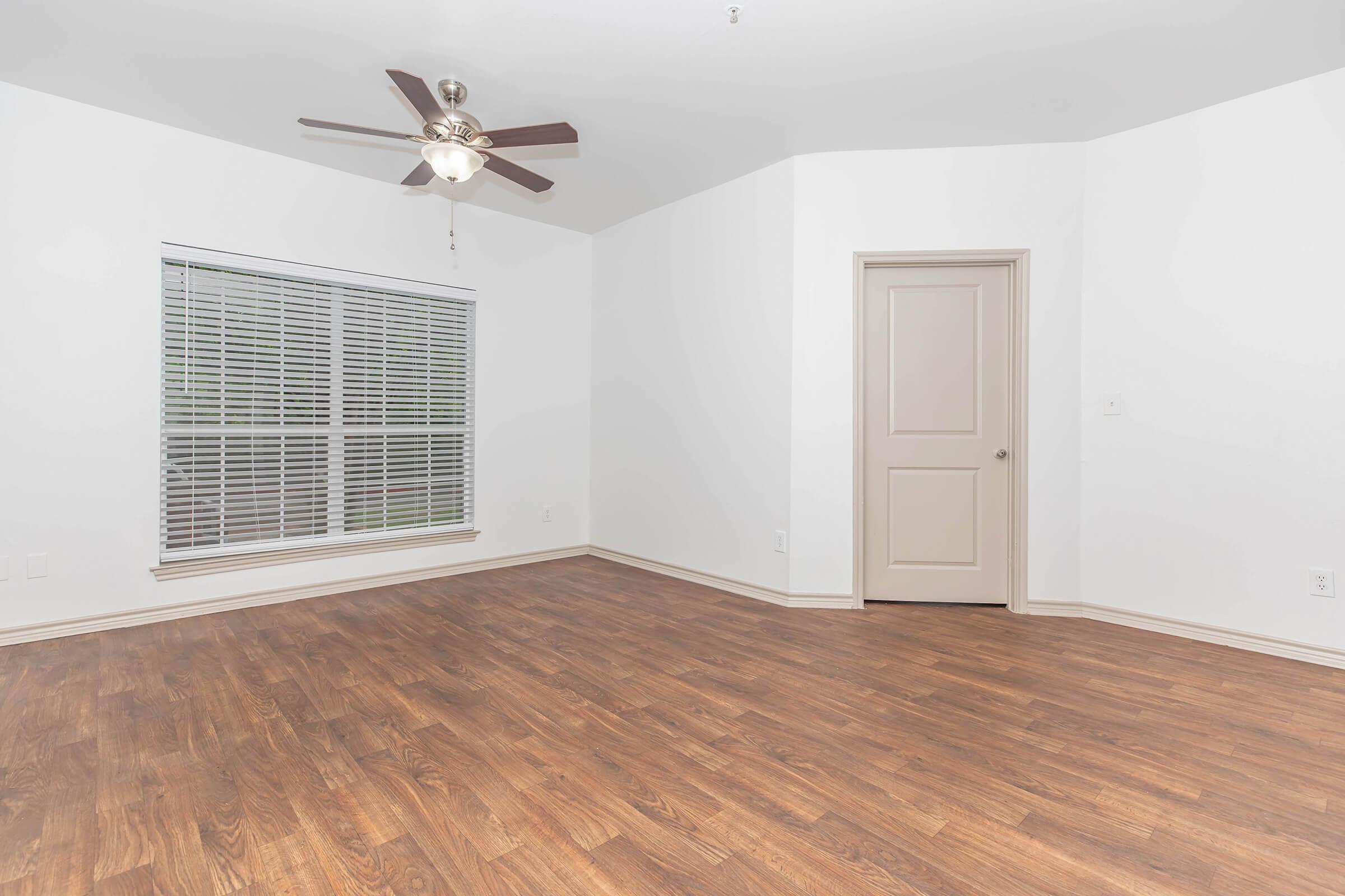 Wood-style Flooring and Ceiling Fan