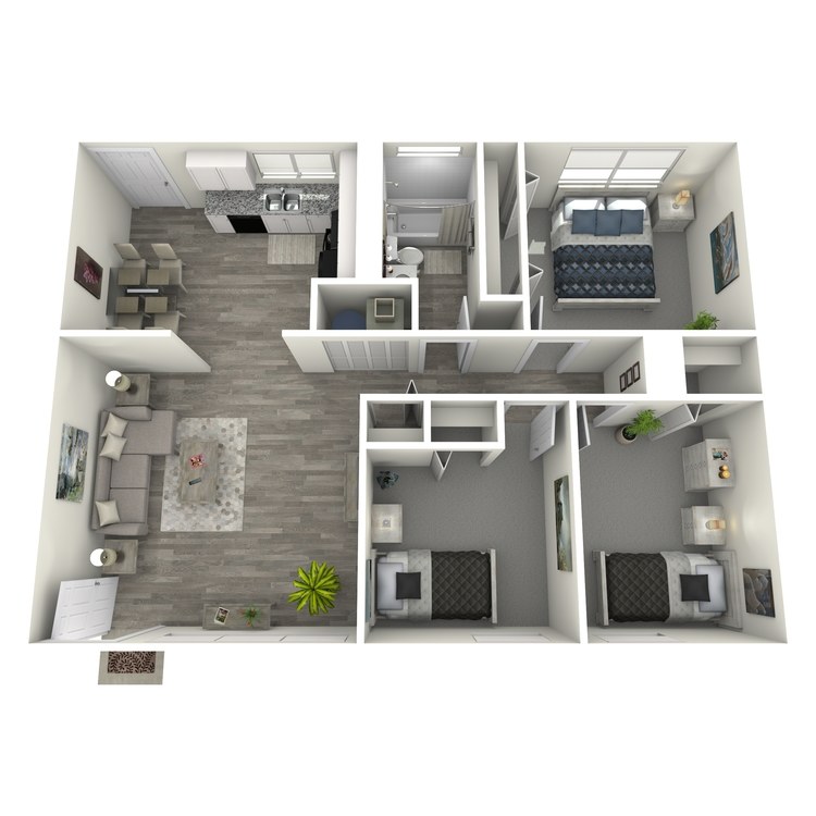 Floor plan image of 3 Bed 1 Bath