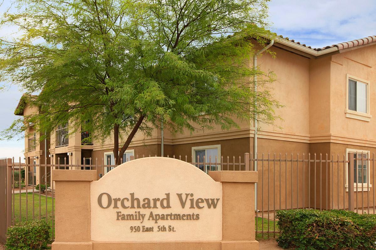 Orchard View Apartment Homes monument sign