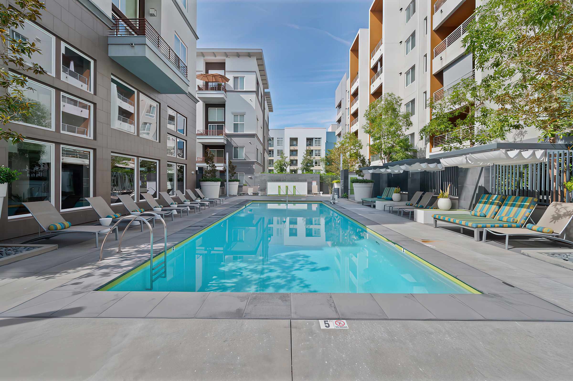 straight on view of swimming pool