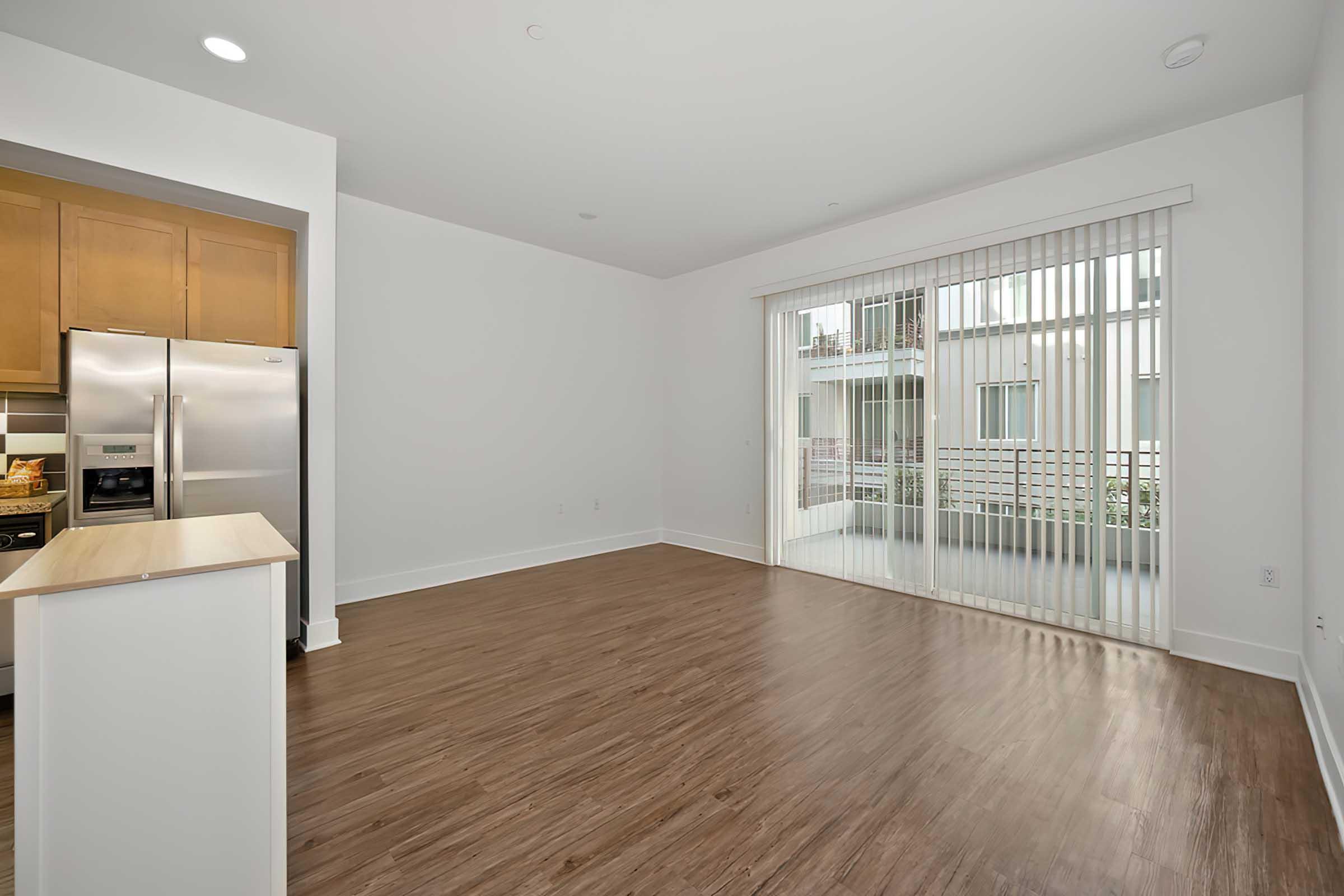 view of a balcony from the living room