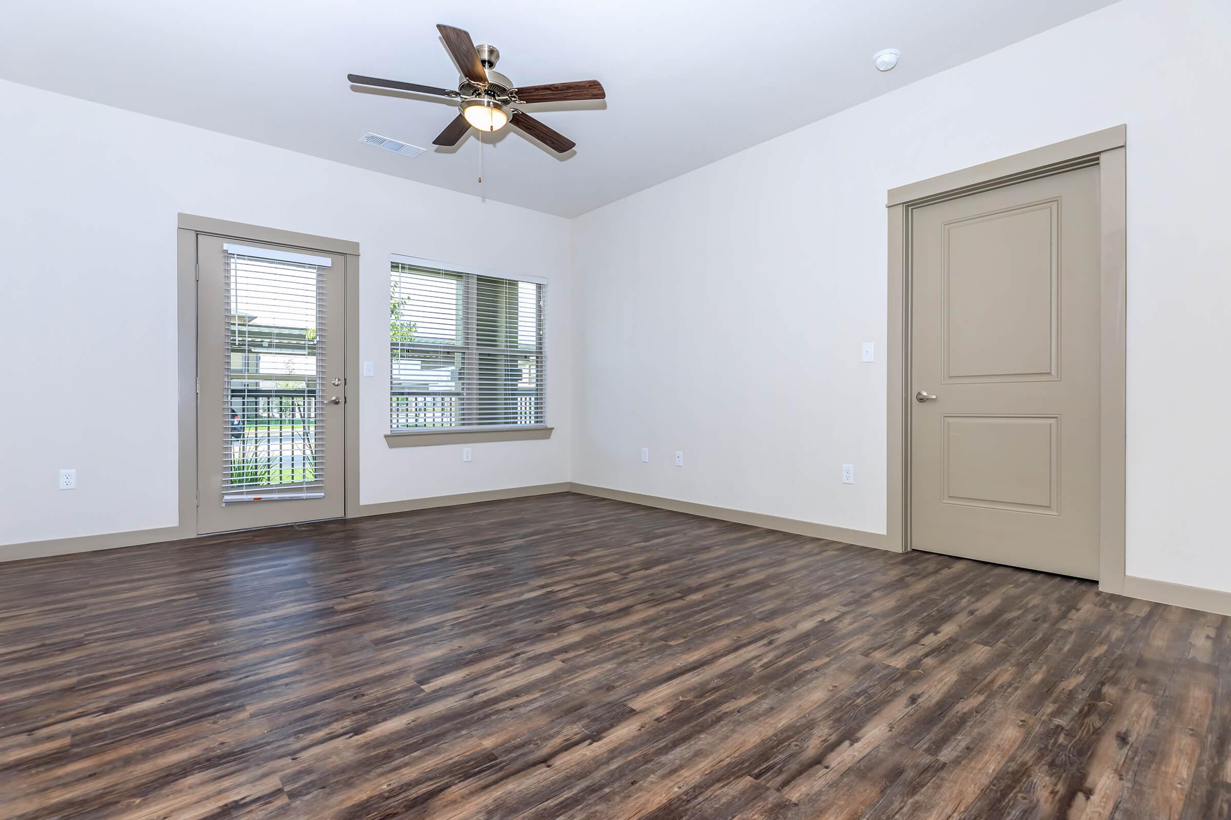 a room with a large window