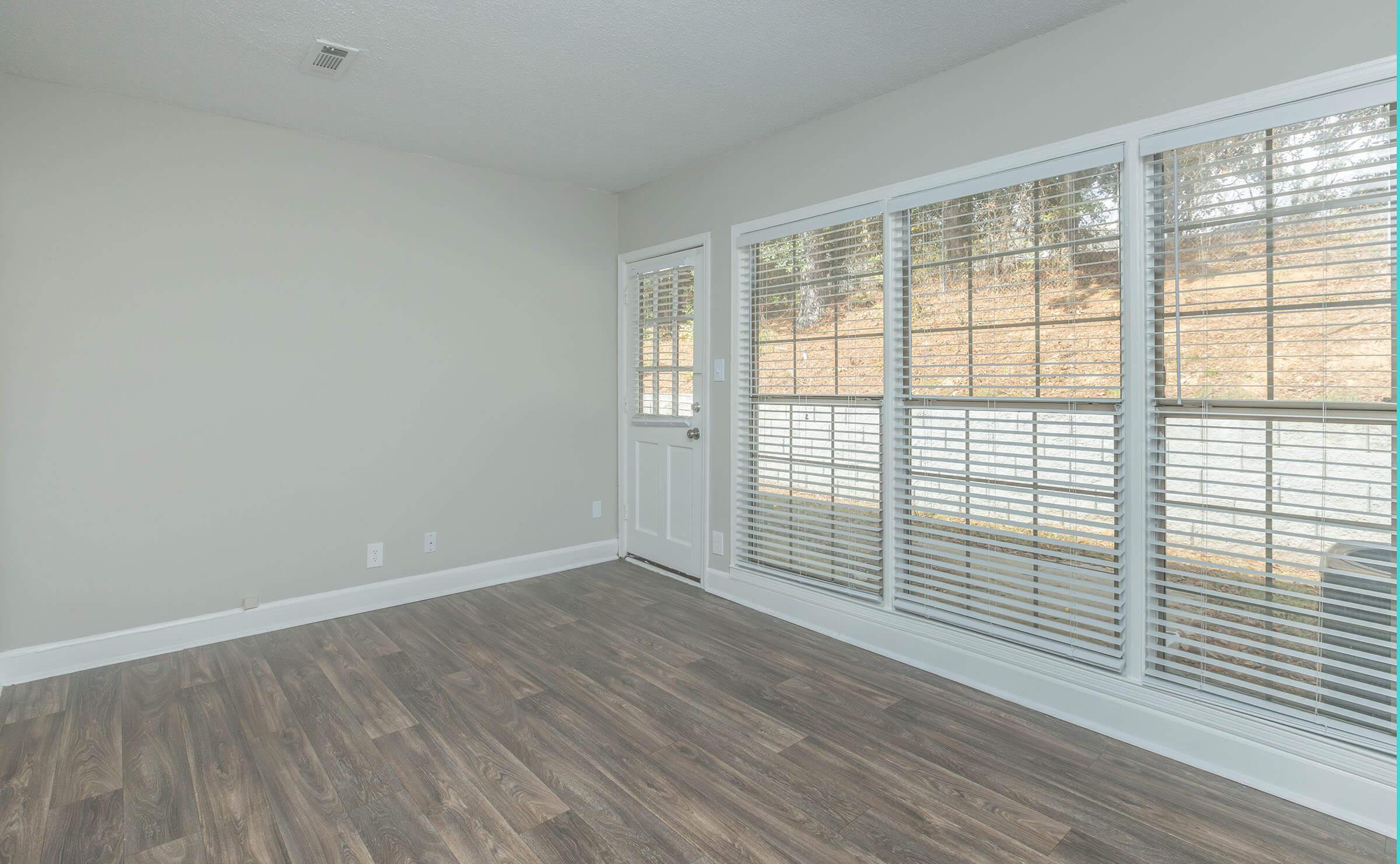 a room with a large window