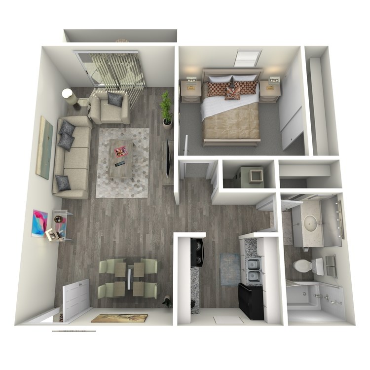 Floor plan image of 1 Bed 1 Bath