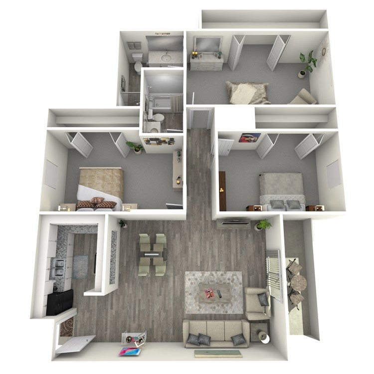 Floor plan image of 3 Bed 2 Bath