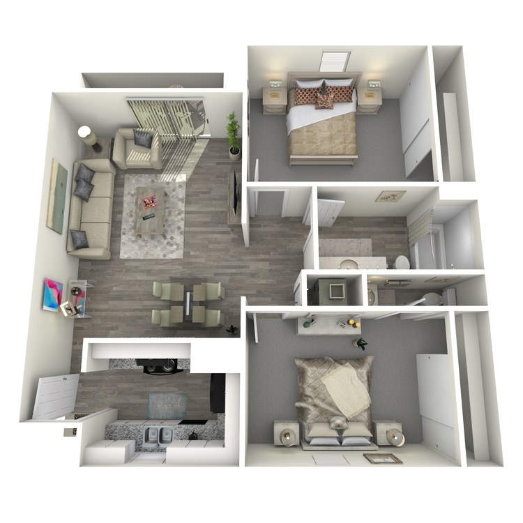 Floor plan image of 2 Bed 1.5 Bath