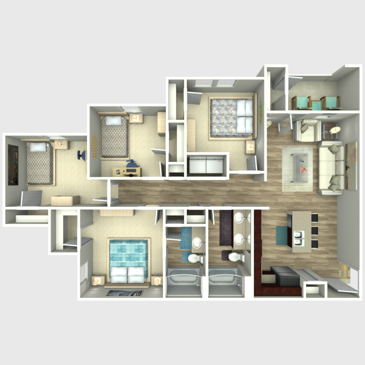 Floor plan image of 4 Bed 2 Bath D1