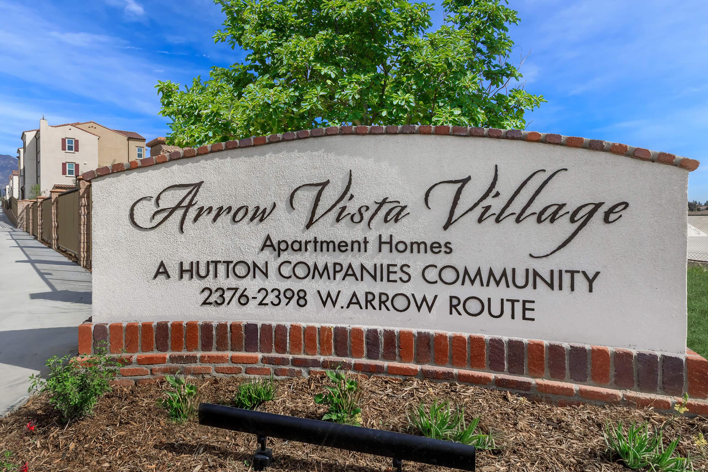Arrow Vista Village Apartment Homes monument sign