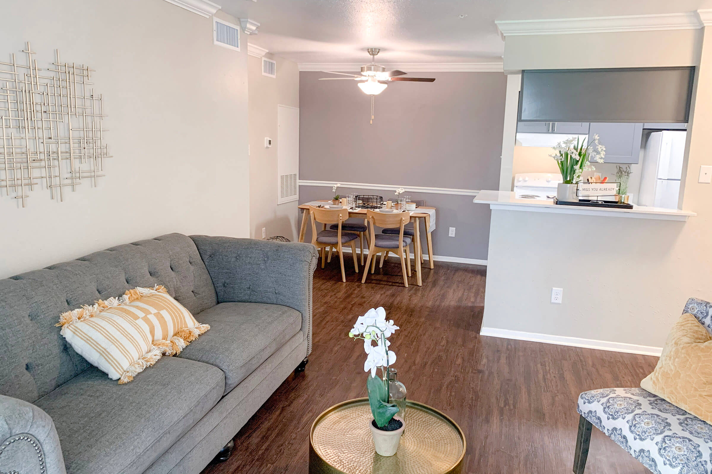 a living room filled with furniture and a fire place