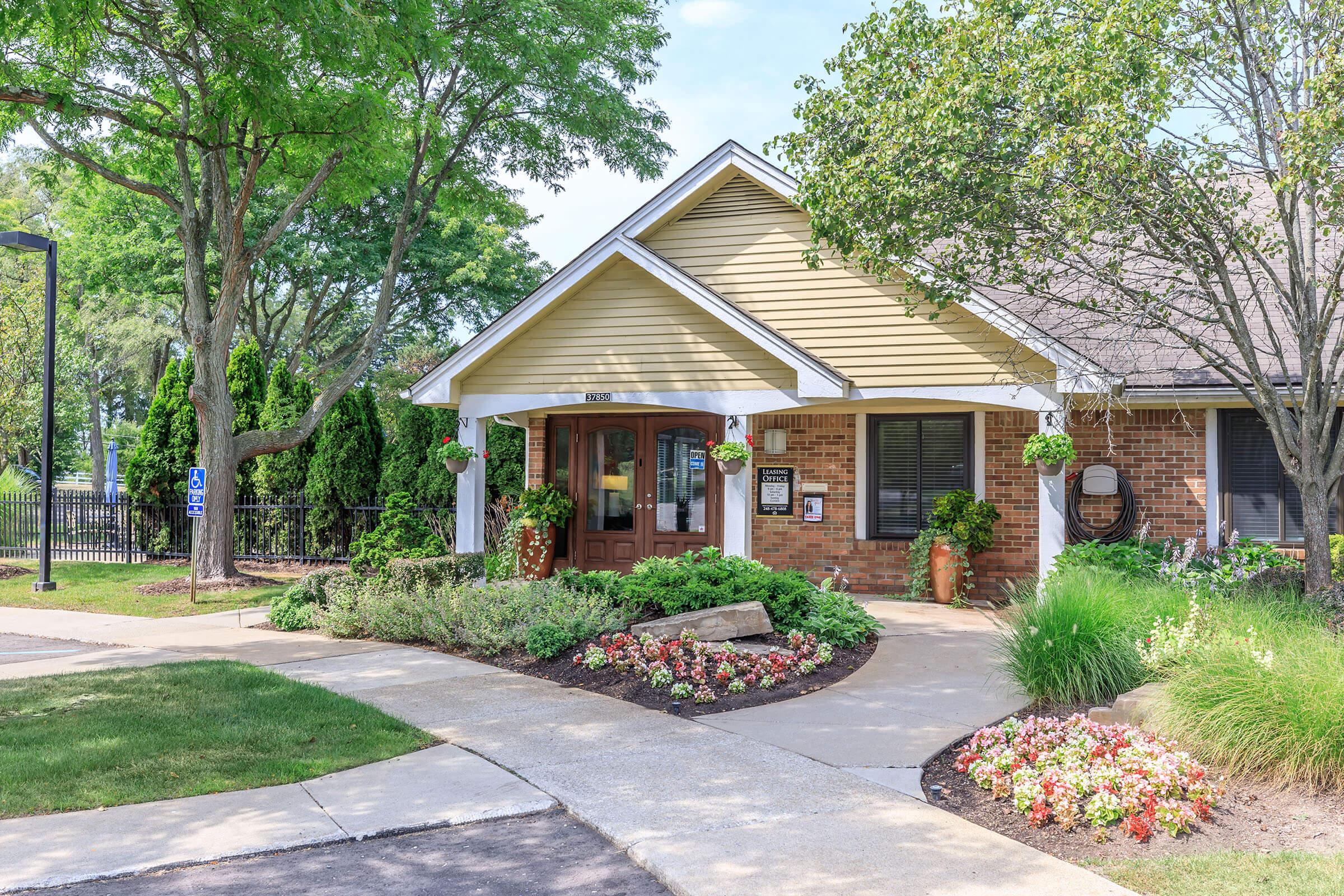 a small house in a garden