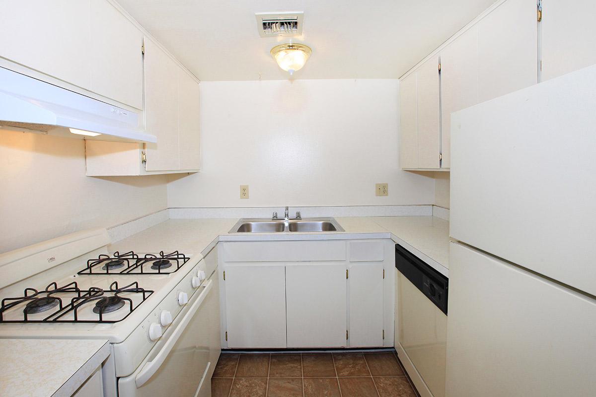 a kitchen with a stove and a sink