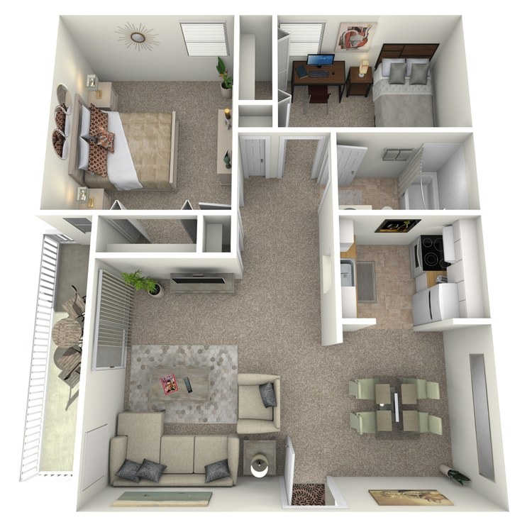 Floor plan image of 2 Bed 1 Bath