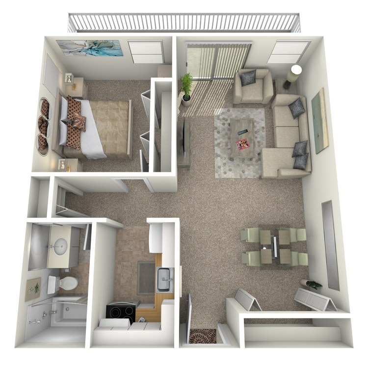 Floor plan image of 1 Bed 1 Bath