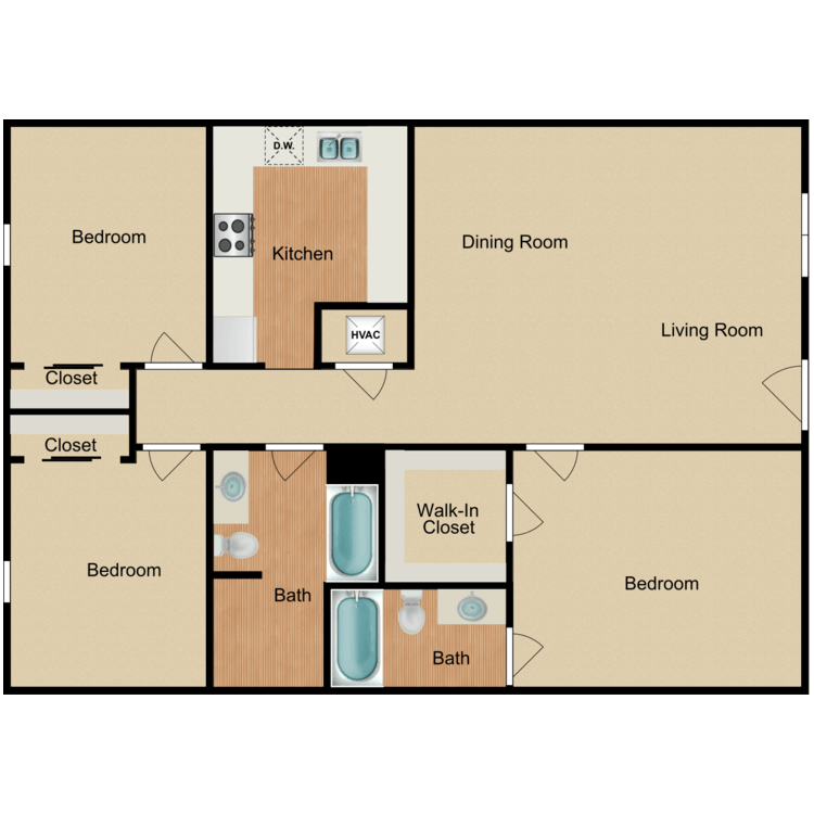 Floor plan image of 3x2