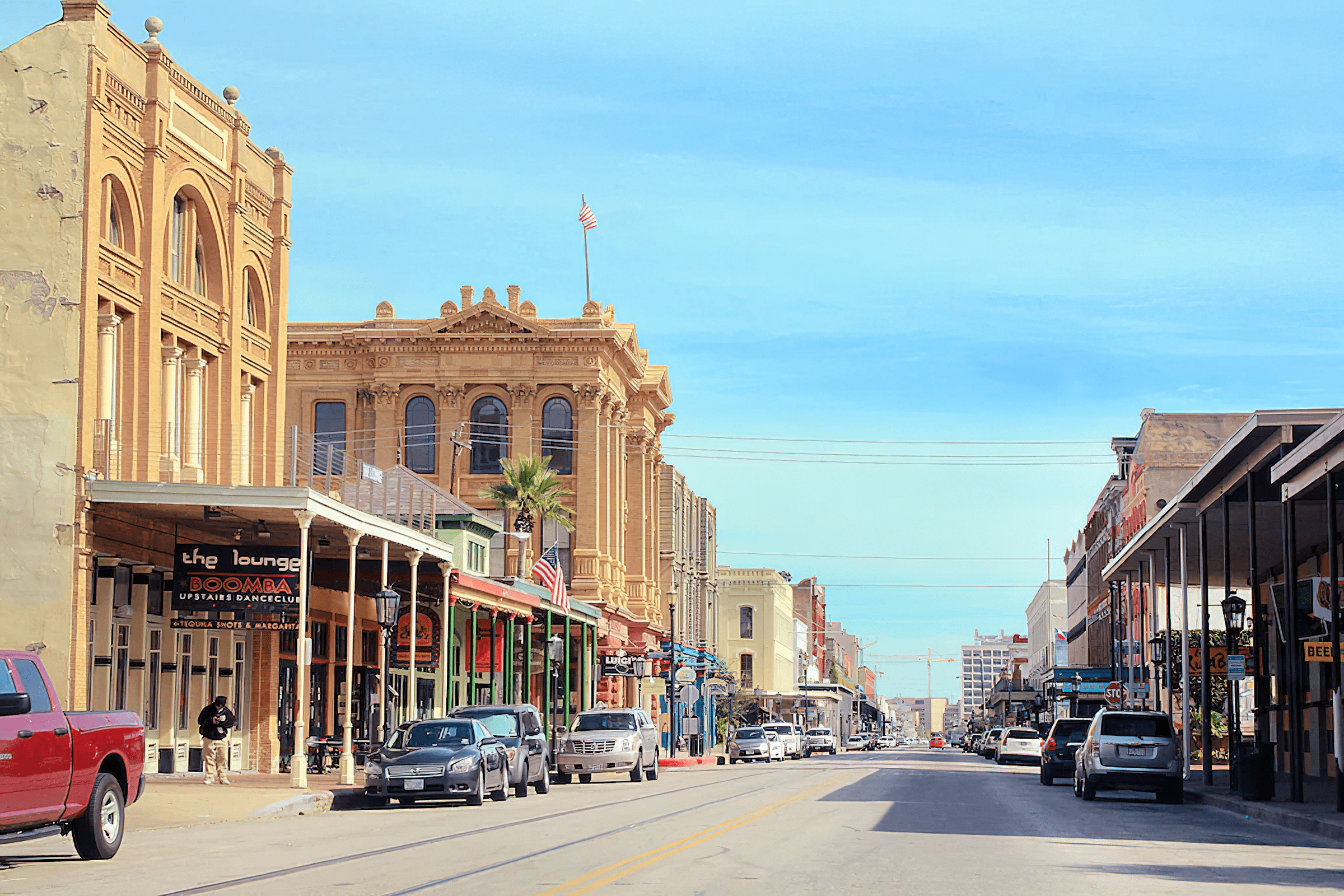 a close up of a busy city street