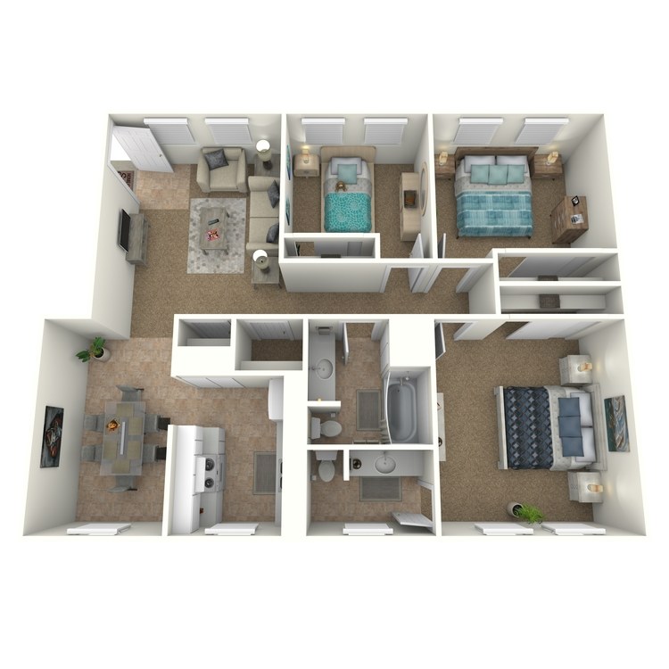 Floor plan image of 3 Bed 1.5 Bath