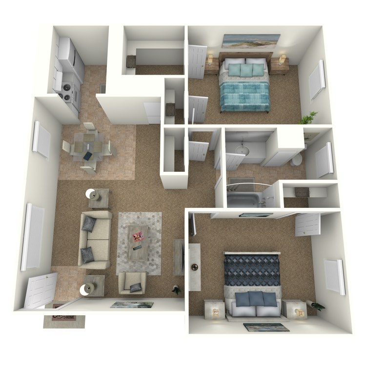 Floor plan image of 2 Bed 1 Bath