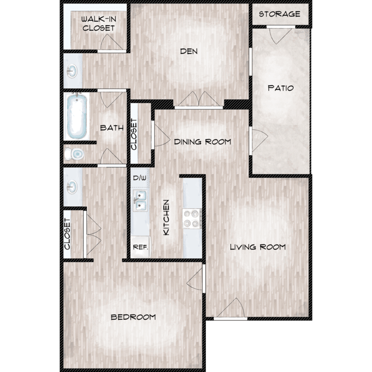 1 Bedroom Rental – 9707 Braeburn Glen Blvd, Houston, TX, 77074