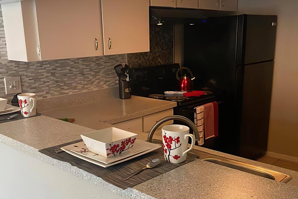 a microwave oven sitting on top of a table