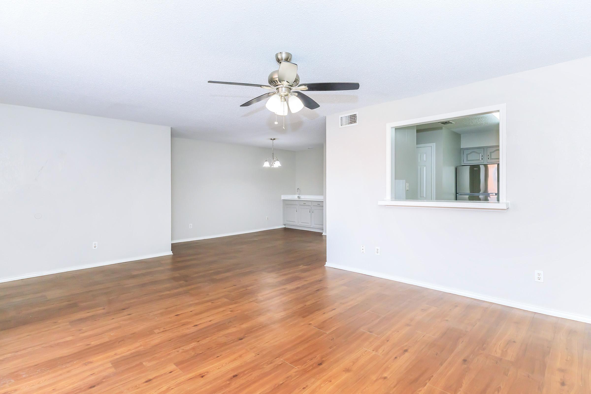 a room with a wood floor