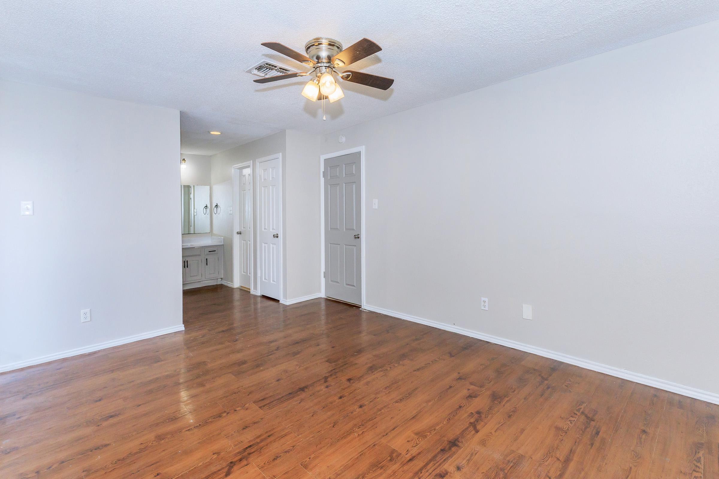 a room with a wood floor