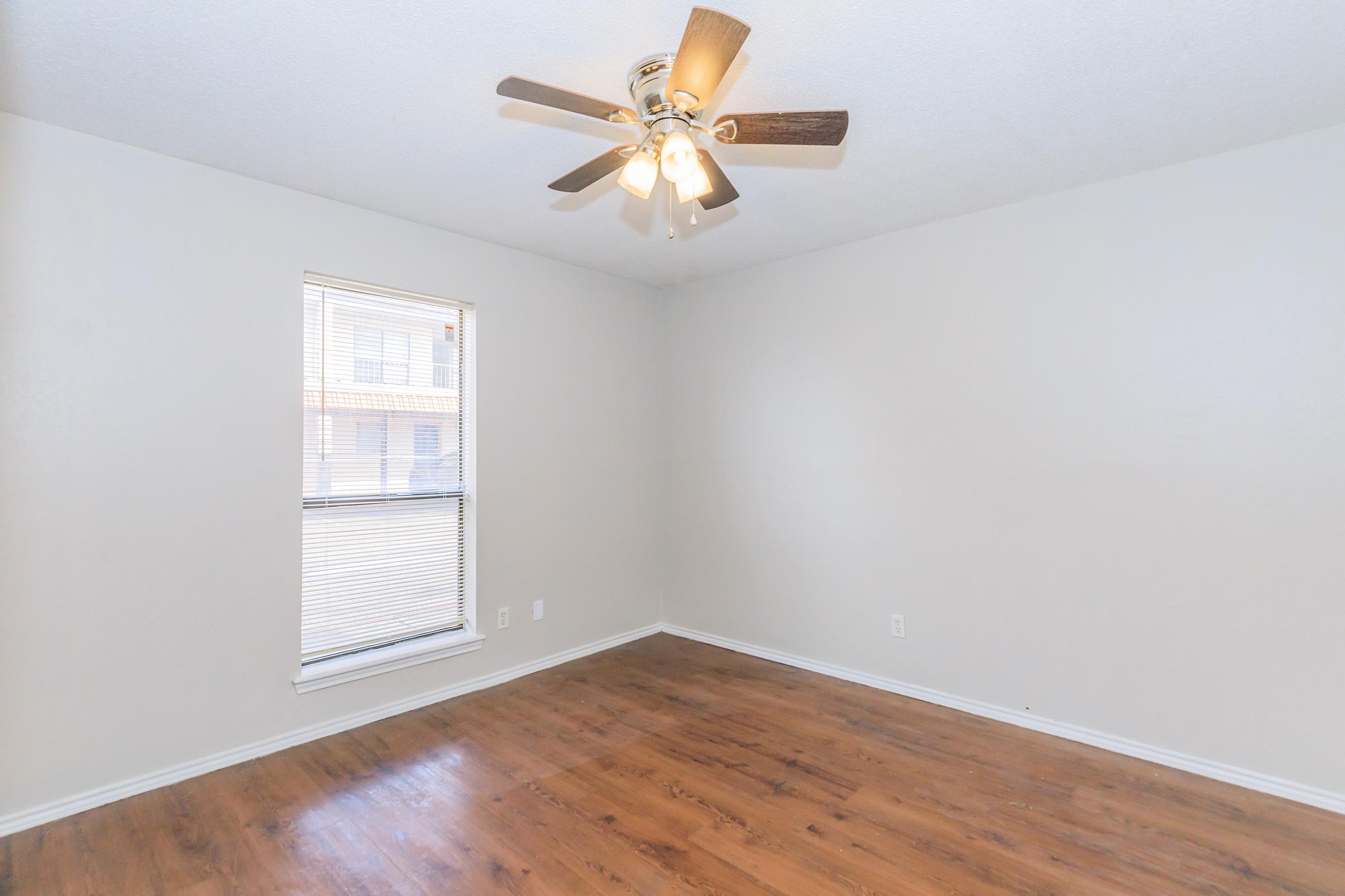 a room with wood floors