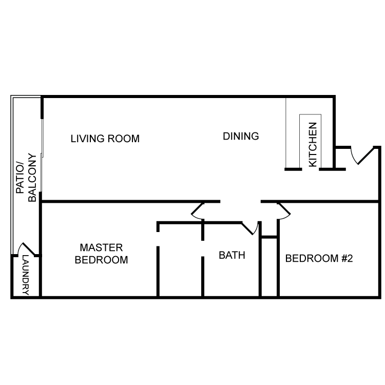 Floor plan image of 2 Bed 1 Bath
