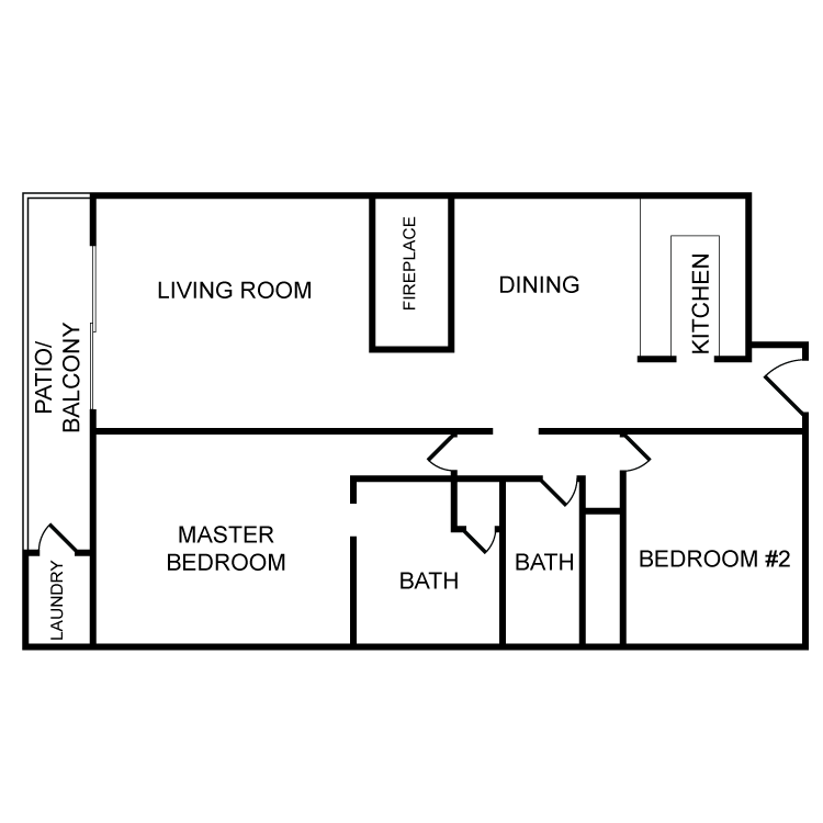 Floor plan image of 2 Bed 2 Bath