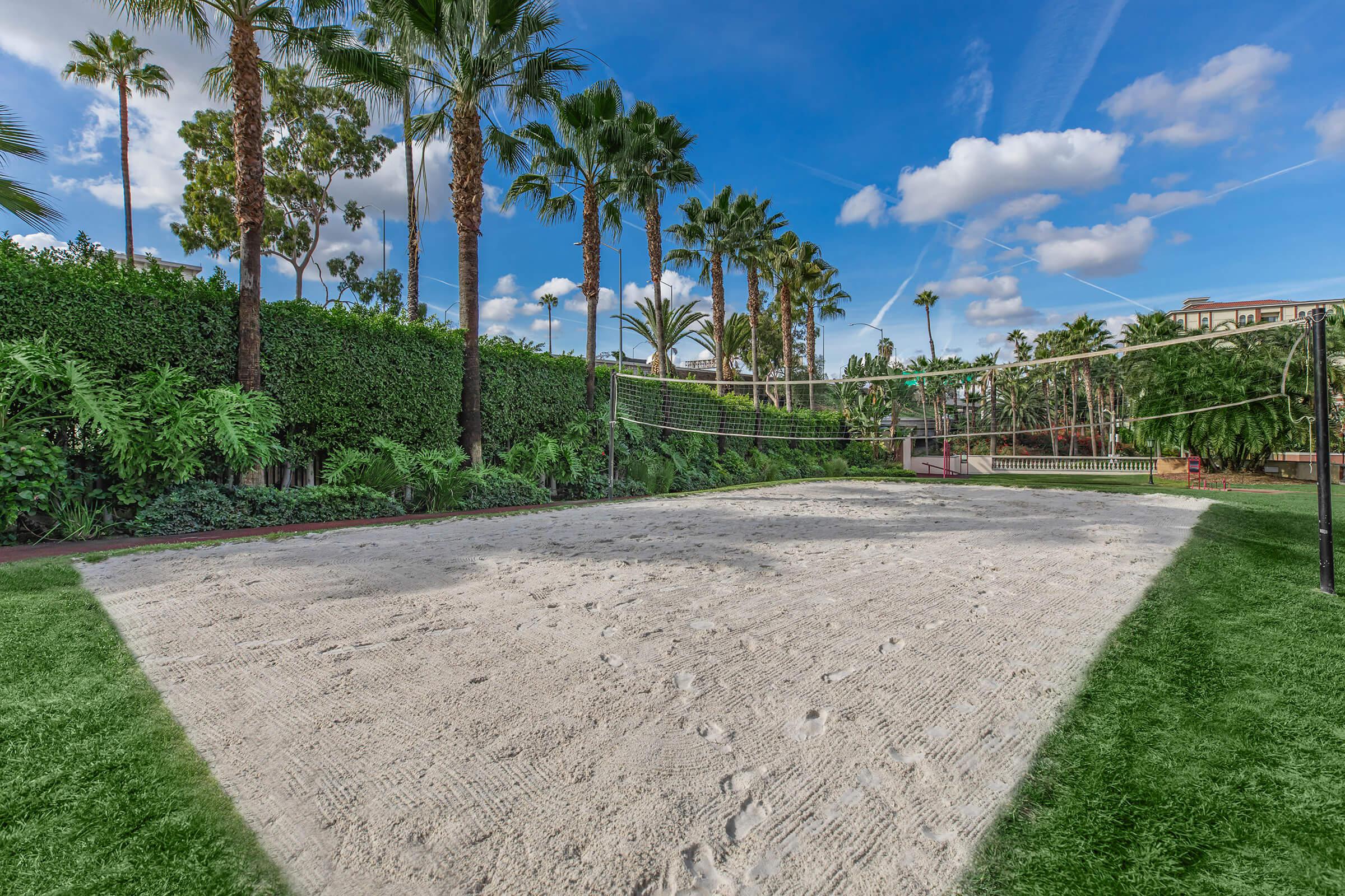 volleyball court with sand