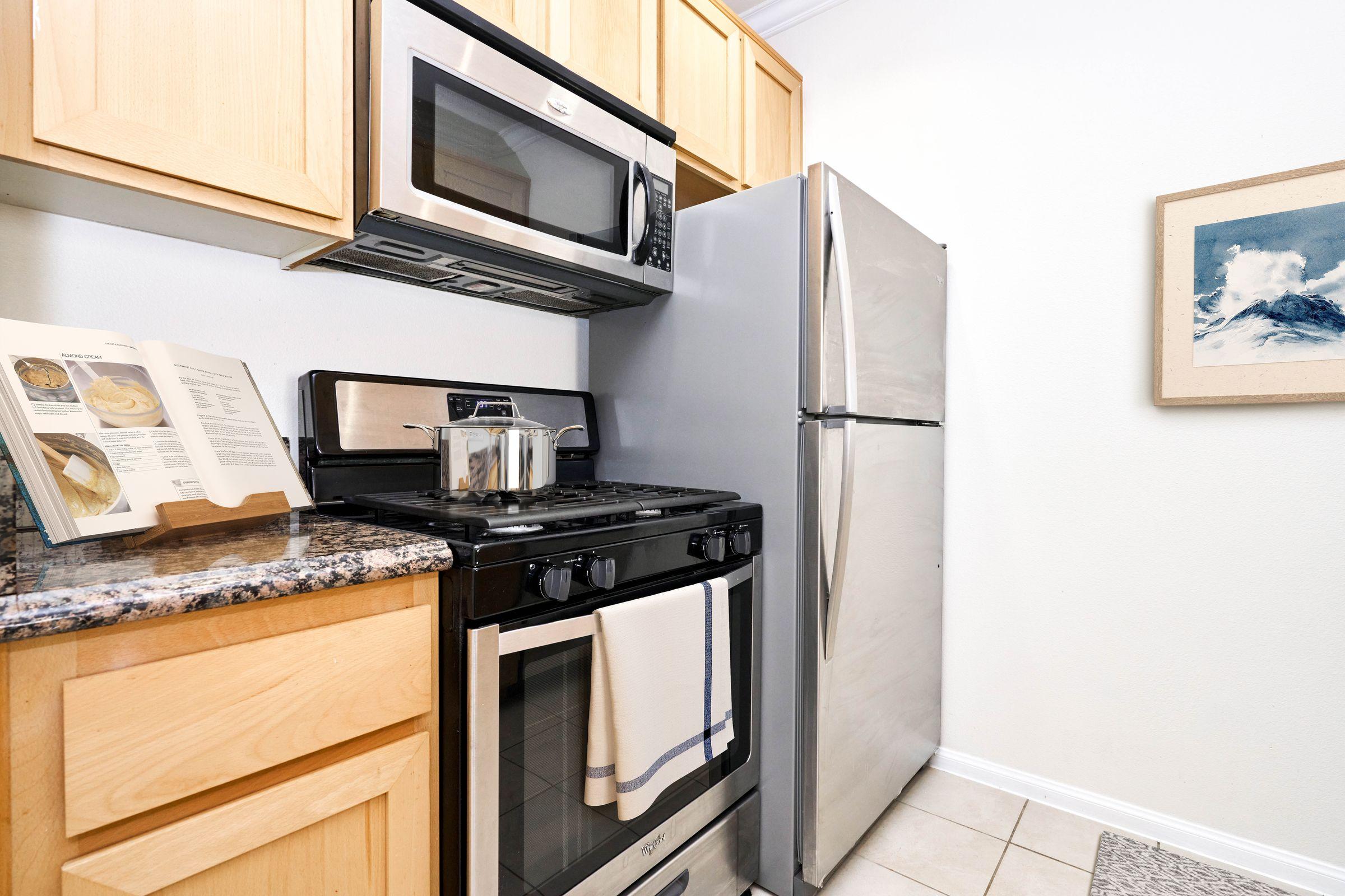 stainless steel appliances in the kitchen