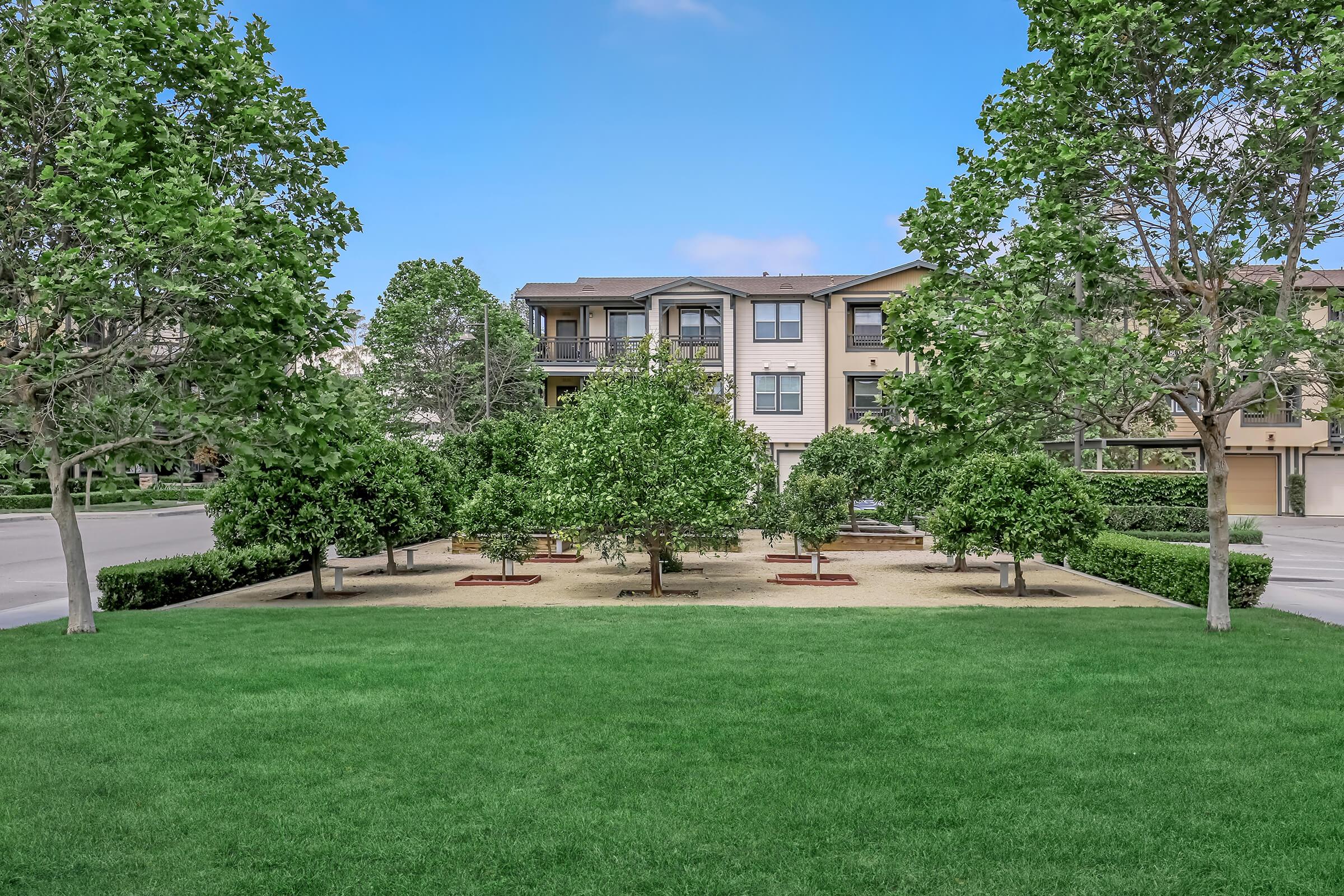 a large lawn in front of a building