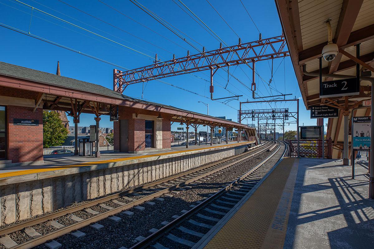 a large long train on a steel track