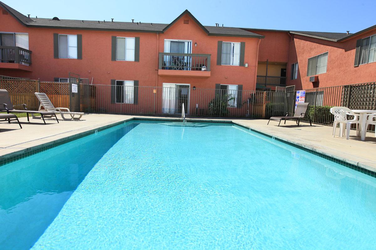 a house with a pool of water