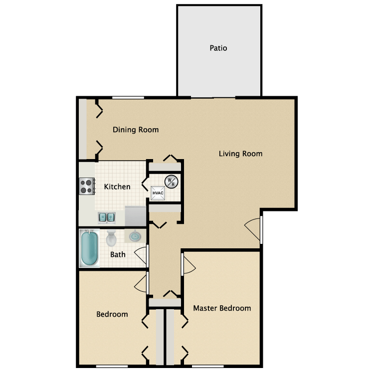 Floor plan image of 2 Bed Garden