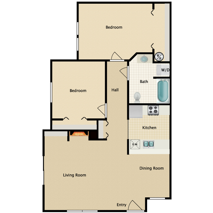 Floor plan image of 2 Bed Barrier Free