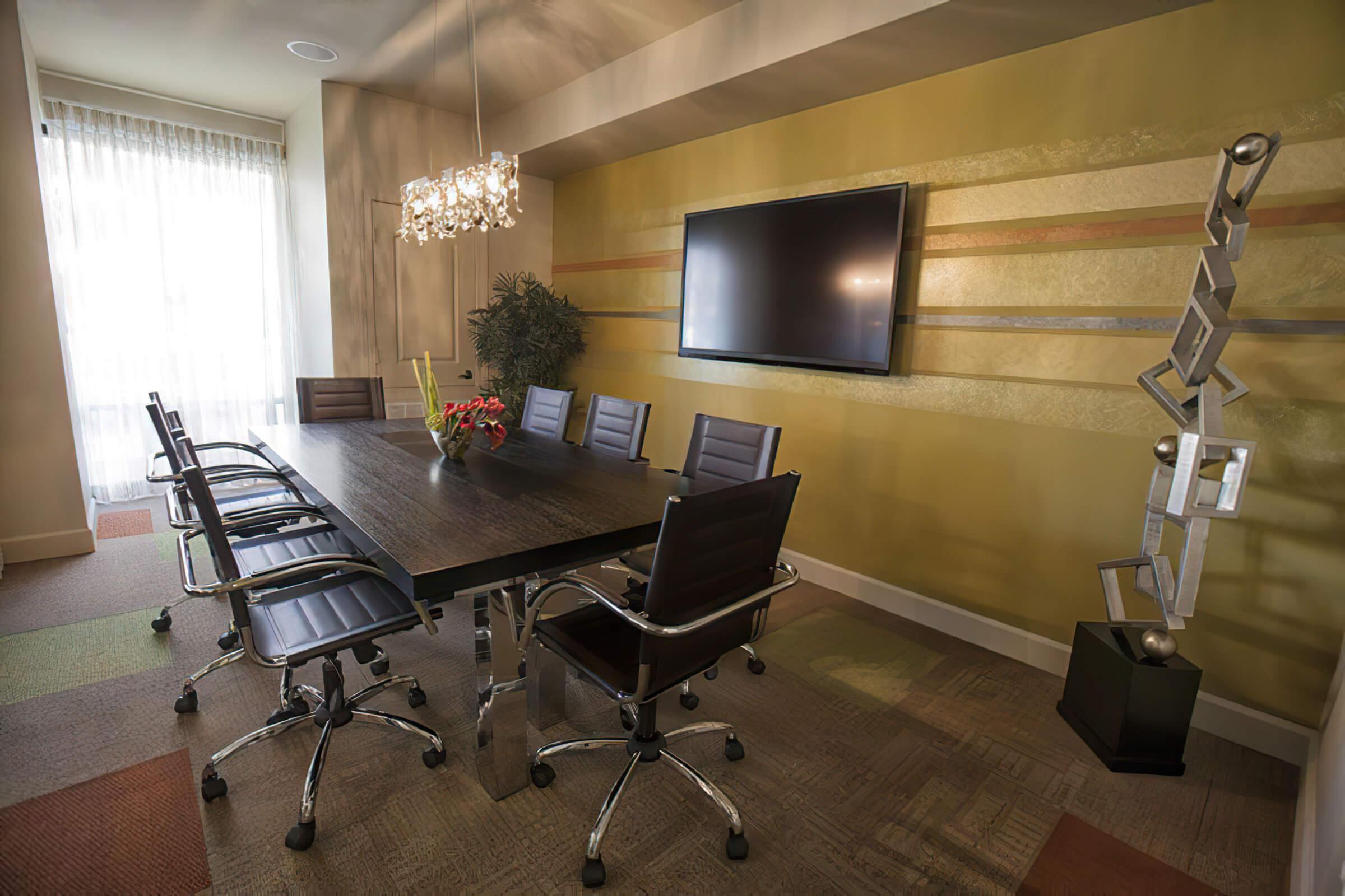 San Antigua conference room with a table and chairs