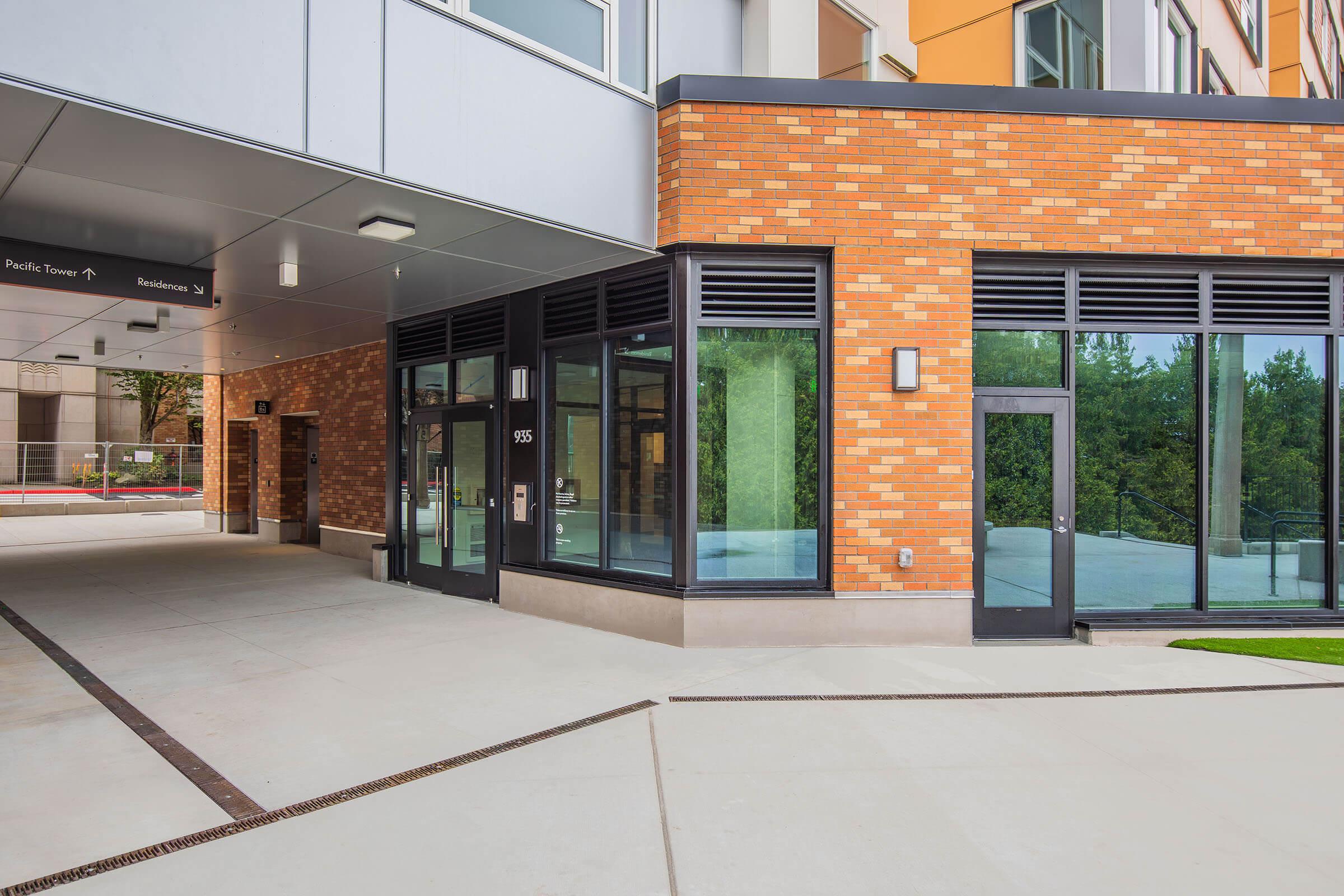 a store in a brick building