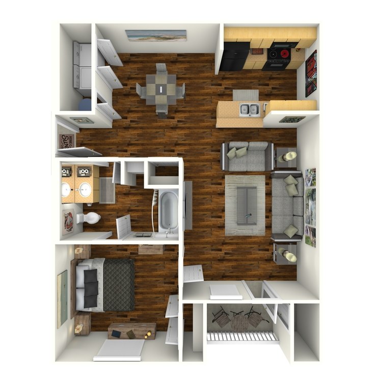 Floor plan image of 1 Bed 1 Bath