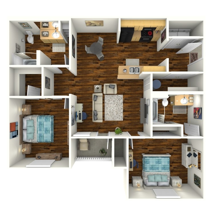 Floor plan image of 2 Bed 2 Bath A